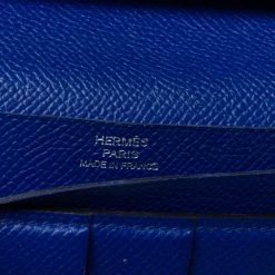 Hermes Blue Electric Epsom Leather Bearn Gusset Wallet For Women -Deals Hermes Store luxury women hermes used handbags p329753 003