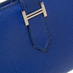 Hermes Blue Electric Epsom Leather Bearn Gusset Wallet For Women -Deals Hermes Store luxury women hermes used handbags p329753 009