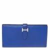 Hermes Blue Electric Epsom Leather Bearn Gusset Wallet For Women -Deals Hermes Store luxury women hermes used handbags p329753 010