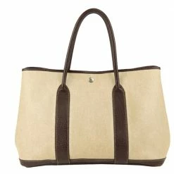 Hermes Brown Canvas Garden Party PM Bag For Women