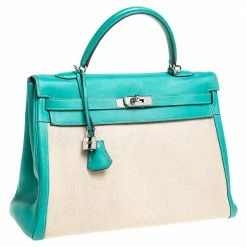 Hermes Lagon Toile And Swift Leather Palladium Hardware Kelly Retourne 35 Bag For Women 20 Hermes Lagon Toile And Swift Leather Palladium Hardware Kelly Retourne 35 Bag For Women -Deals Hermes Store luxury women hermes used handbags p333818 003