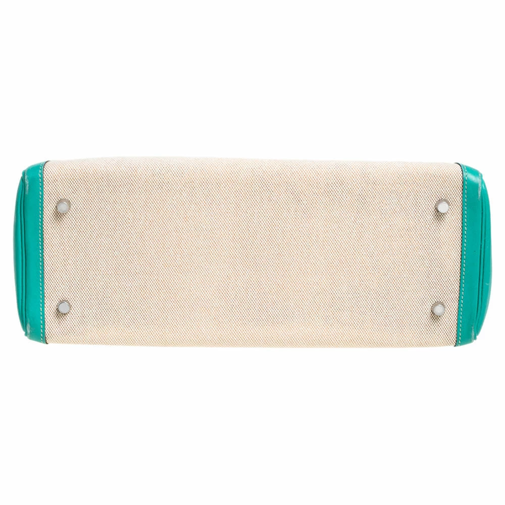 Hermes Lagon Toile And Swift Leather Palladium Hardware Kelly Retourne 35 Bag For Women 12 Hermes Lagon Toile And Swift Leather Palladium Hardware Kelly Retourne 35 Bag For Women - Image 10