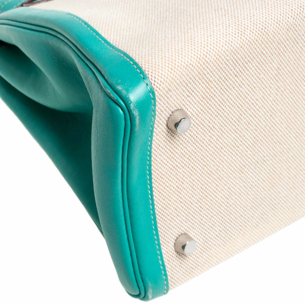 Hermes Lagon Toile And Swift Leather Palladium Hardware Kelly Retourne 35 Bag For Women 17 Hermes Lagon Toile And Swift Leather Palladium Hardware Kelly Retourne 35 Bag For Women - Image 15