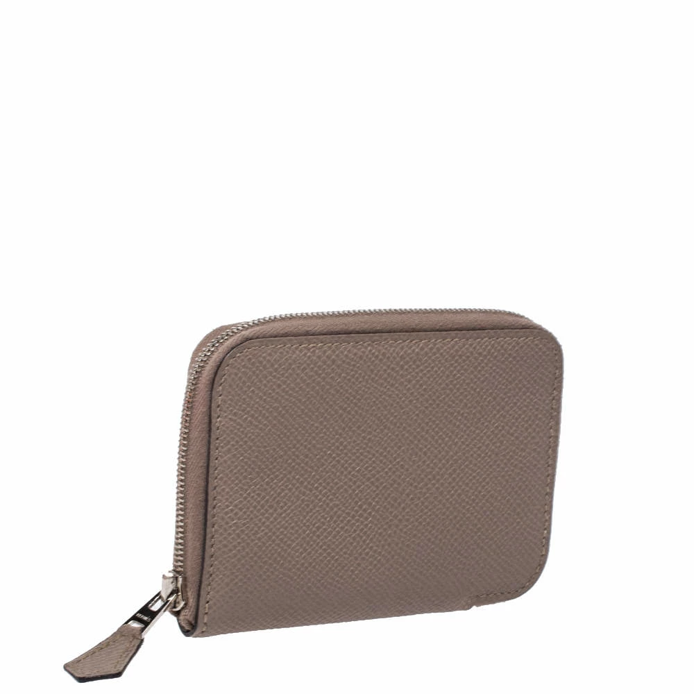 Hermes Taupe Epsom Leather Zip Around Compact Wallet For Women 5 Hermes Taupe Epsom Leather Zip Around Compact Wallet For Women - Image 3