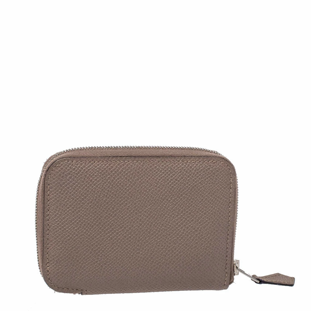 Hermes Taupe Epsom Leather Zip Around Compact Wallet For Women 6 Hermes Taupe Epsom Leather Zip Around Compact Wallet For Women - Image 4