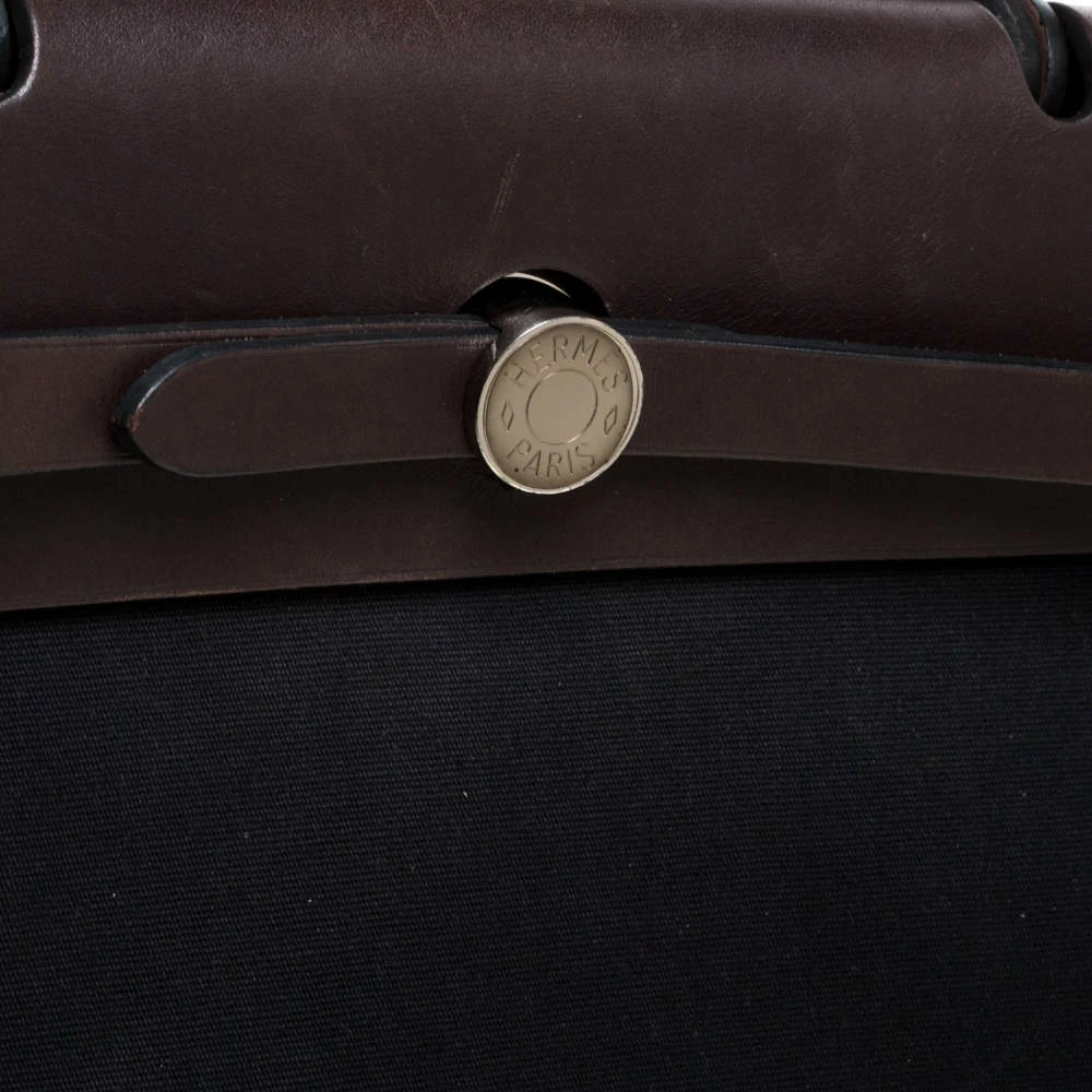 Hermes Black/Brown Canvas And Leather Herbag Zip 31 Bag For Women 7 Hermes Black/Brown Canvas And Leather Herbag Zip 31 Bag For Women - Image 5