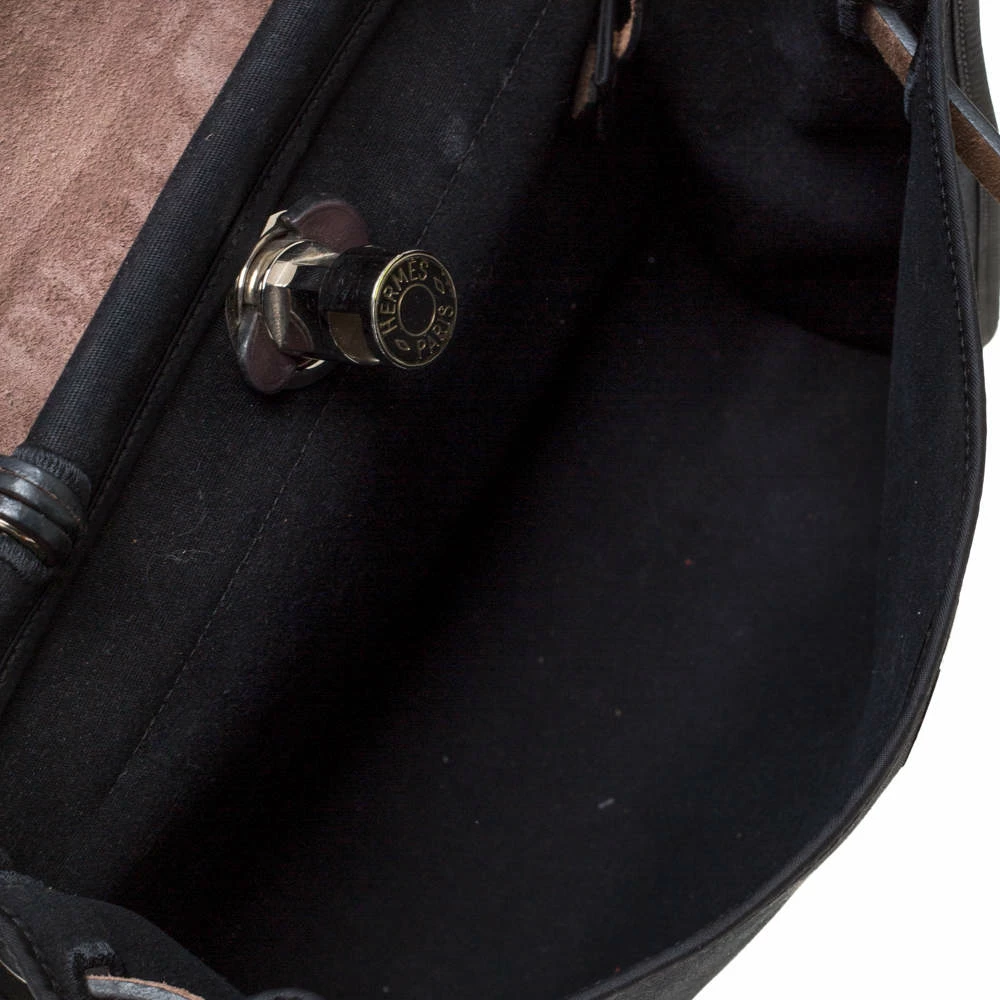 Hermes Black/Brown Canvas And Leather Herbag Zip 31 Bag For Women 10 Hermes Black/Brown Canvas And Leather Herbag Zip 31 Bag For Women - Image 8