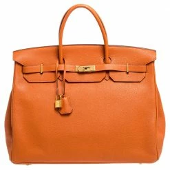 Hermes Feu Togo Leather Gold Hardware Birkin 40 Bag For Women
