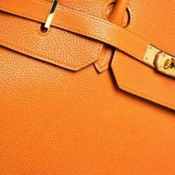 Hermes Feu Togo Leather Gold Hardware Birkin 40 Bag For Women -Deals Hermes Store luxury women hermes used handbags p334267 023