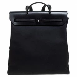 Hermes Black Canvas And Leather Herbag 39 Bag For Women -Deals Hermes Store luxury women hermes used handbags p334281 012