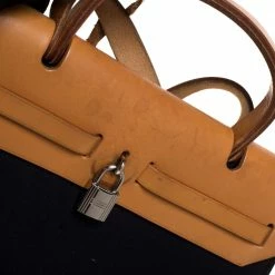 Hermes Hermès Black/Natural Canvas And Leather Herbag Zip 31 Bag For Women -Deals Hermes Store luxury women hermes used handbags p334966 012