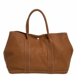Hermes Gold Negonda Leather Garden Party MM Bag For Women