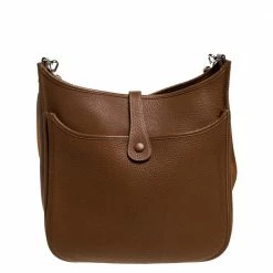 Hermes Gold Taurillon Clemence Leather Evelyne III GM Bag For Women 21 Hermes Gold Taurillon Clemence Leather Evelyne III GM Bag For Women -Deals Hermes Store luxury women hermes used handbags p335389 002