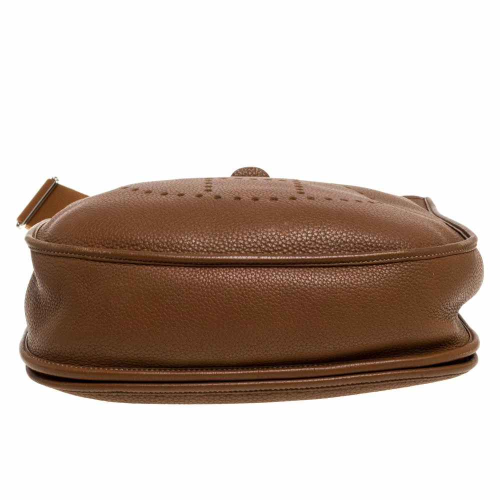 Hermes Gold Taurillon Clemence Leather Evelyne III GM Bag For Women 12 Hermes Gold Taurillon Clemence Leather Evelyne III GM Bag For Women - Image 10