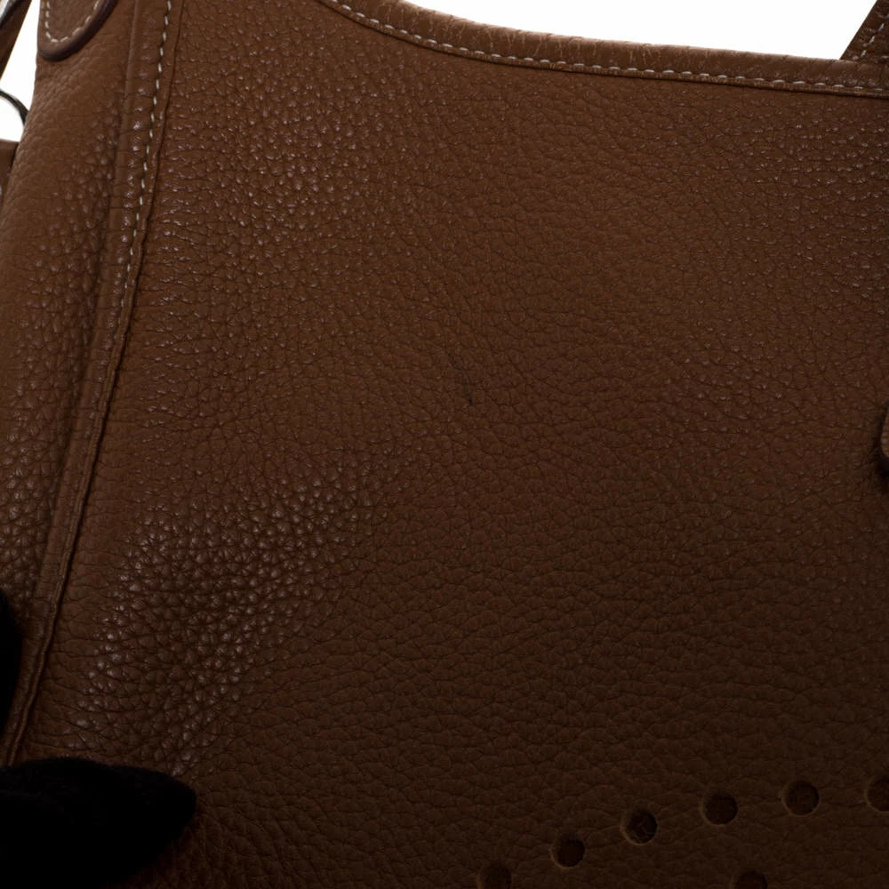 Hermes Gold Taurillon Clemence Leather Evelyne III GM Bag For Women 11 Hermes Gold Taurillon Clemence Leather Evelyne III GM Bag For Women - Image 9
