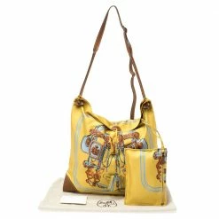 Hermes Hermès Yellow Brides De Gala Silk And Leather MM Silky City Bag For Women -Deals Hermes Store luxury women hermes used handbags p335850 008