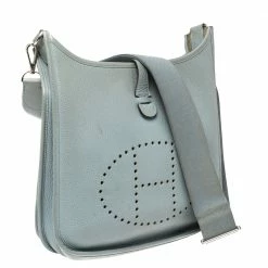 Hermes Hermès Ciel Clemence Leather Evelyne III PM Bag For Women -Deals Hermes Store luxury women hermes used handbags p336227 011