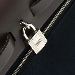 Hermes Navy Blue/Brown Canvas And Leather Herbag Zip 31 Bag For Women -Deals Hermes Store luxury women hermes used handbags p340479 007