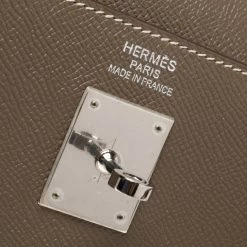 Hermes Etoupe Epsom Leather Palladium Hardware Kelly Sellier 35 Bag For Women -Deals Hermes Store luxury women hermes used handbags p340680 002