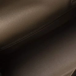 Hermes Etoupe Epsom Leather Palladium Hardware Kelly Sellier 35 Bag For Women -Deals Hermes Store luxury women hermes used handbags p340680 003