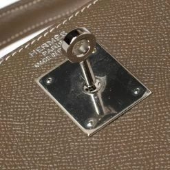 Hermes Etoupe Epsom Leather Palladium Hardware Kelly Sellier 35 Bag For Women -Deals Hermes Store luxury women hermes used handbags p340680 006