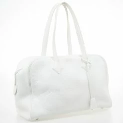 Hermes White Leather Victoria Elan Bag For Women -Deals Hermes Store luxury women hermes used handbags p34381 003