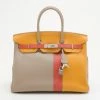 Hermes Tri-Color Casaque Leather Birkin Bag For Women -Deals Hermes Store luxury women hermes used handbags p34514 001