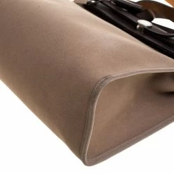 Hermes Khaki/Brown Canvas And Leather Herbag Zip 31 Bag For Women -Deals Hermes Store luxury women hermes used handbags p347277 009