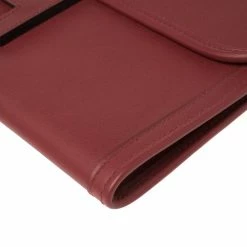 Hermes Rouge Grenat Swift Leather Elan 29 Jige Clutch For Women -Deals Hermes Store luxury women hermes used handbags p348796 011