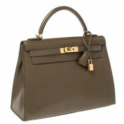 Hermes Lichen Tadelakt Leather Gold Hardware Kelly Sellier 32 Bag For Women -Deals Hermes Store luxury women hermes used handbags p348822 015