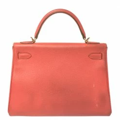 Hermes Rose Jaipur Clemence Leather Gold Hardware Kelly Retourne 32 Bag For Women -Deals Hermes Store luxury women hermes used handbags p348835 003