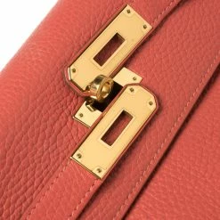 Hermes Rose Jaipur Clemence Leather Gold Hardware Kelly Retourne 32 Bag For Women -Deals Hermes Store luxury women hermes used handbags p348835 014