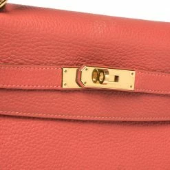 Hermes Rose Jaipur Clemence Leather Gold Hardware Kelly Retourne 32 Bag For Women -Deals Hermes Store luxury women hermes used handbags p348835 018