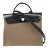 Hermes Hermès Bleu Indigo/Khaki Canvas And Leather Herbag Zip 31 Bag For Women