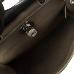 Hermes Hermès Bleu Indigo/Khaki Canvas And Leather Herbag Zip 31 Bag For Women -Deals Hermes Store luxury women hermes used handbags p348838 014