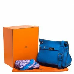 Hermes Blue Hydra Taurillon Clemence Leather Palladium Hardware Jypsiere 34 Bag For Women -Deals Hermes Store luxury women hermes used handbags p350914 014