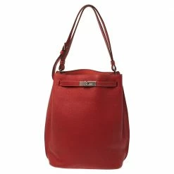 Hermes Rouge Casaque/Rose Jaipur Togo Leather Palladium Hardware So Kelly 26 Bag For Women