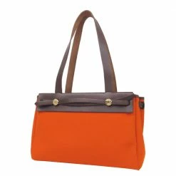 Hermes Orange Canvas Herbag Cabas PM Bag For Women