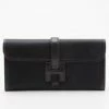 Hermes Black Satin Lizard Jige Clutch For Women