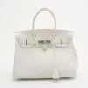 Hermes White Clemence Birkin 30 For Women