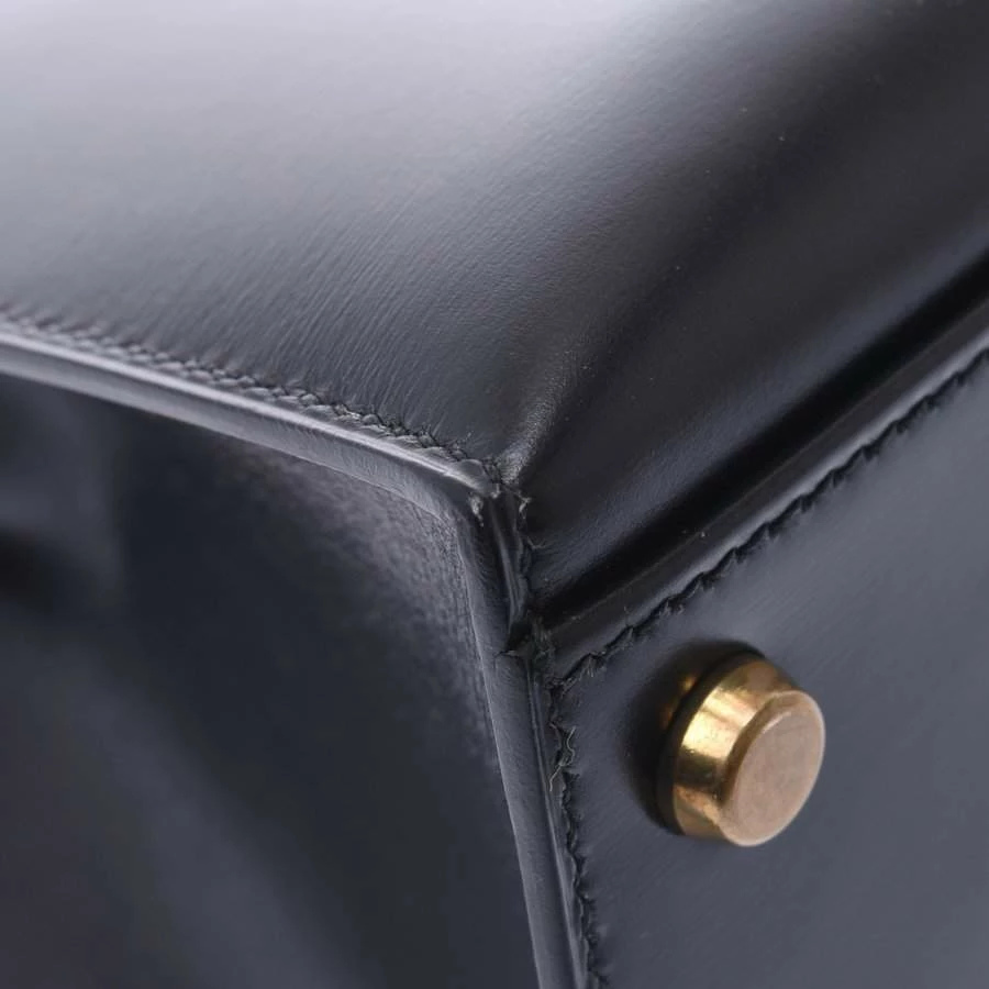 Hermes Black Box Leather Kelly Sellier 32 Bag For Women 19 Hermes Black Box Leather Kelly Sellier 32 Bag For Women - Image 17