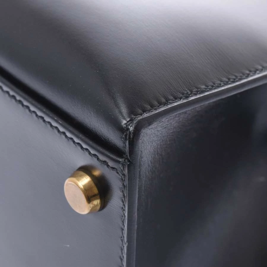 Hermes Black Box Leather Kelly Sellier 32 Bag For Women 22 Hermes Black Box Leather Kelly Sellier 32 Bag For Women - Image 20