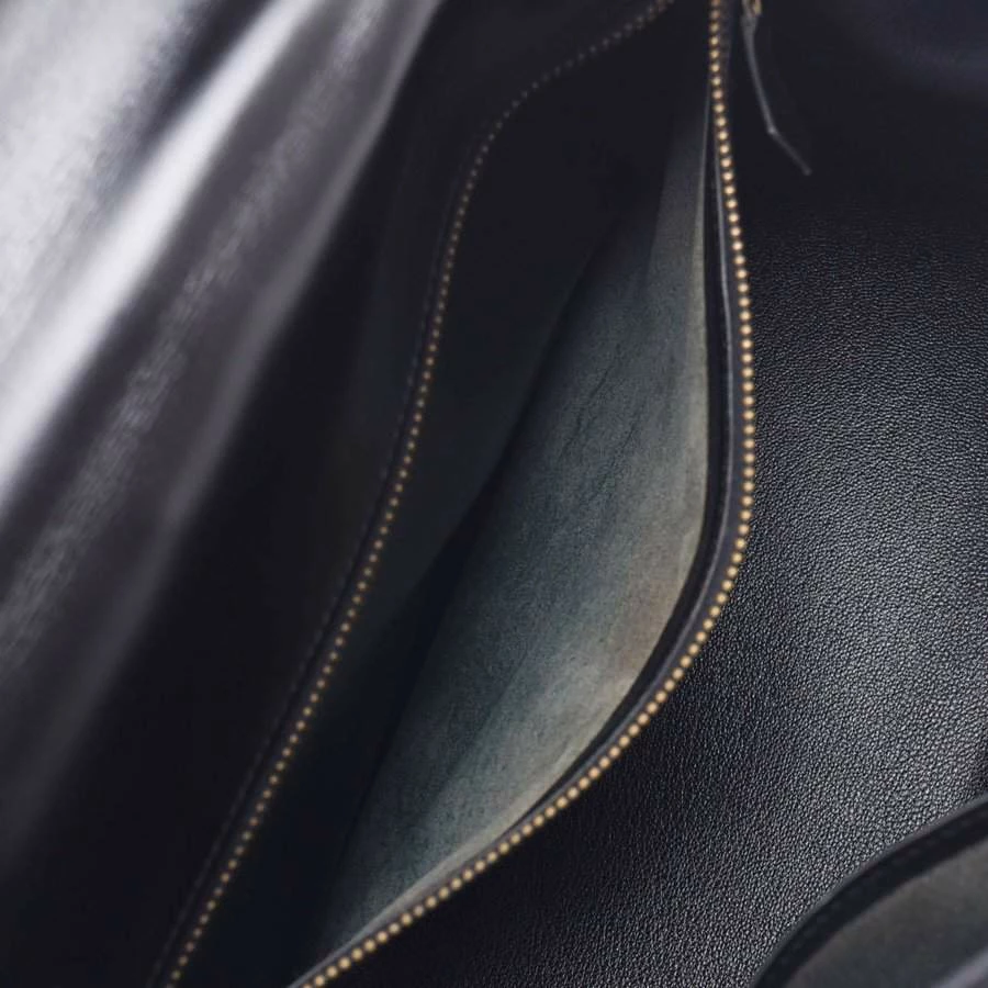 Hermes Black Box Leather Kelly Sellier 32 Bag For Women 11 Hermes Black Box Leather Kelly Sellier 32 Bag For Women - Image 9