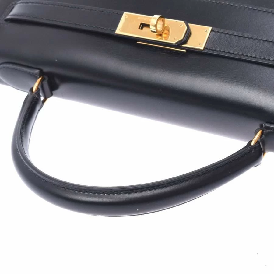 Hermes Black Box Leather Kelly Sellier 32 Bag For Women 9 Hermes Black Box Leather Kelly Sellier 32 Bag For Women - Image 7
