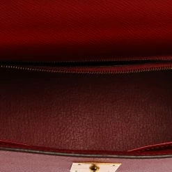 Hermes Rouge Casaque Epsom Leather Gold Hardware Kelly Sellier 28 Bag For Women -Deals Hermes Store luxury women hermes used handbags p356084 002