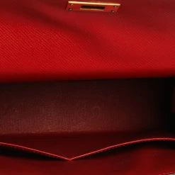 Hermes Rouge Casaque Epsom Leather Gold Hardware Kelly Sellier 28 Bag For Women -Deals Hermes Store luxury women hermes used handbags p356084 004