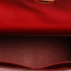 Hermes Rouge Casaque Epsom Leather Gold Hardware Kelly Sellier 28 Bag For Women -Deals Hermes Store luxury women hermes used handbags p356084 006