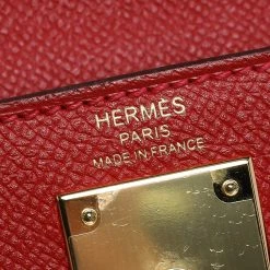 Hermes Rouge Casaque Epsom Leather Gold Hardware Kelly Sellier 28 Bag For Women -Deals Hermes Store luxury women hermes used handbags p356084 007