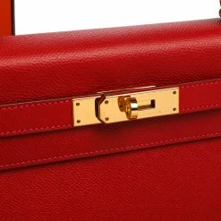 Hermes Rouge Casaque Epsom Leather Gold Hardware Kelly Sellier 28 Bag For Women -Deals Hermes Store luxury women hermes used handbags p356084 015