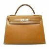 Hermes Brown Leather Kelly 32 Bag For Women -Deals Hermes Store luxury women hermes used handbags p356644 005